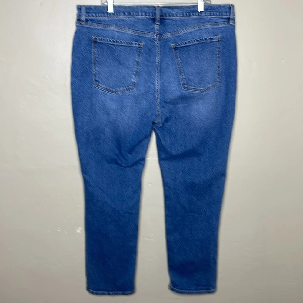 OLD NAVY Blue Jeans Mid Rise BOYFRIEND Medium Wash Skinny Leg 5 Pocket Denim 16